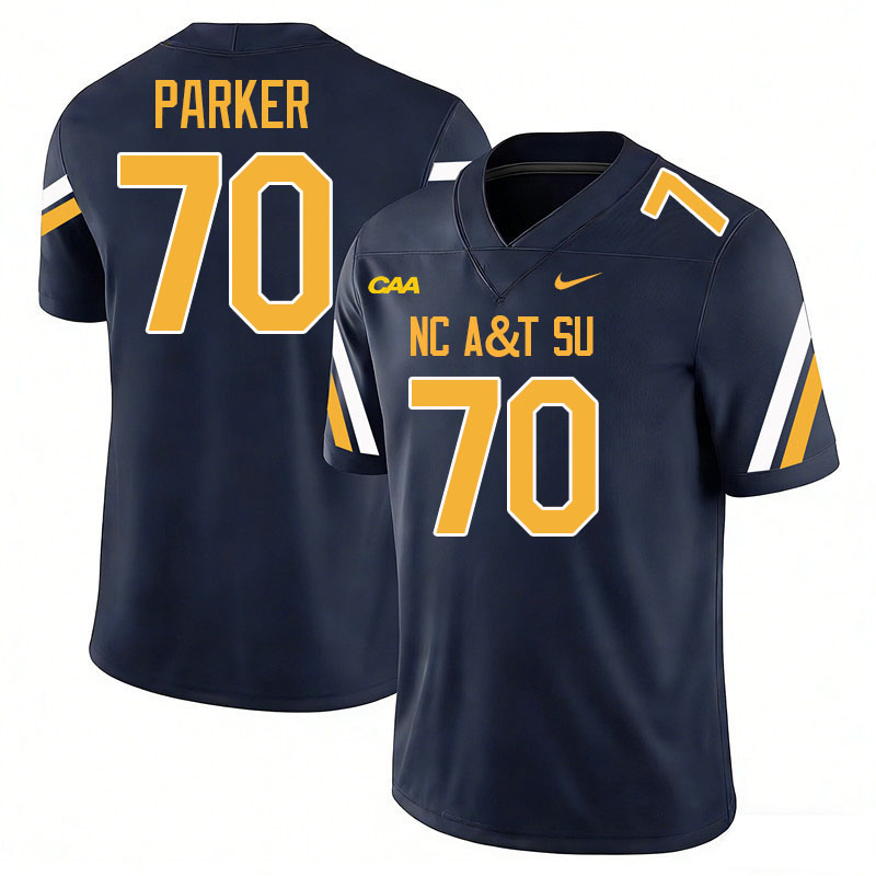 North Carolina A&T Aggies #70 Brandon Parker College Football Jerseys,Uniforms-Navy